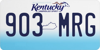 KY license plate 903MRG