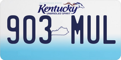 KY license plate 903MUL
