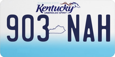 KY license plate 903NAH
