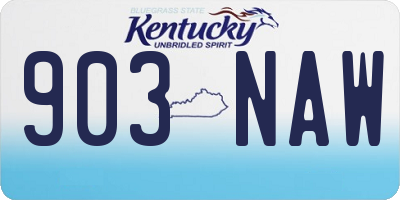 KY license plate 903NAW