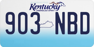 KY license plate 903NBD