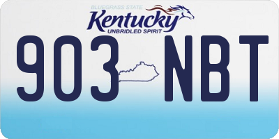 KY license plate 903NBT