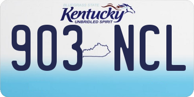 KY license plate 903NCL