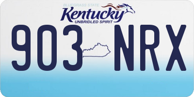 KY license plate 903NRX