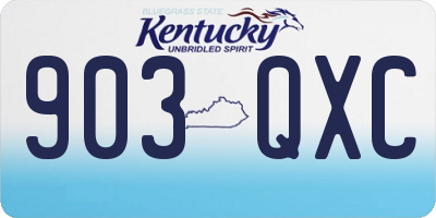 KY license plate 903QXC