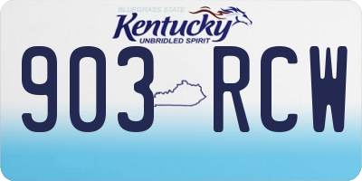 KY license plate 903RCW