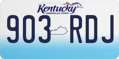 KY license plate 903RDJ