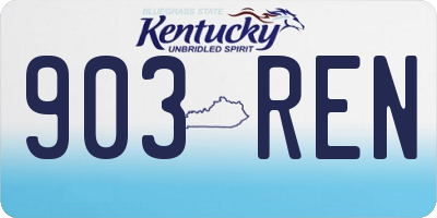 KY license plate 903REN