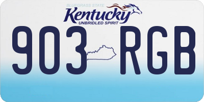 KY license plate 903RGB