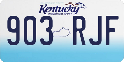 KY license plate 903RJF