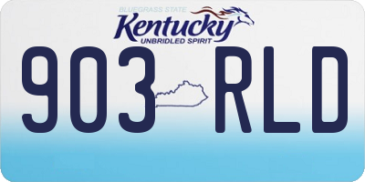 KY license plate 903RLD
