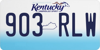 KY license plate 903RLW