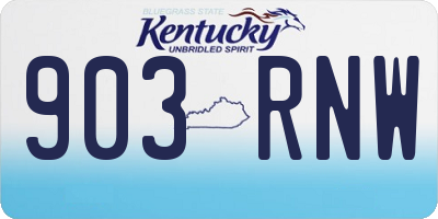 KY license plate 903RNW