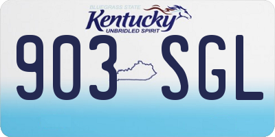KY license plate 903SGL