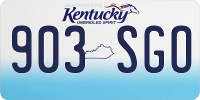 KY license plate 903SGO