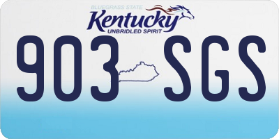 KY license plate 903SGS