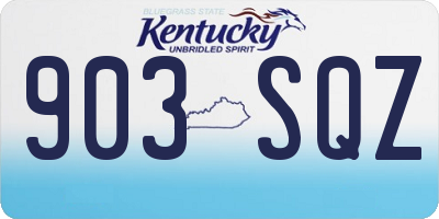 KY license plate 903SQZ