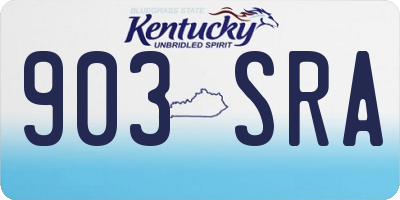 KY license plate 903SRA