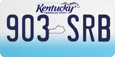 KY license plate 903SRB