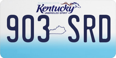 KY license plate 903SRD
