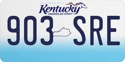 KY license plate 903SRE
