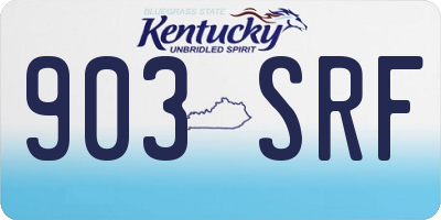 KY license plate 903SRF