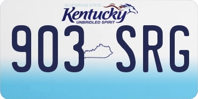 KY license plate 903SRG