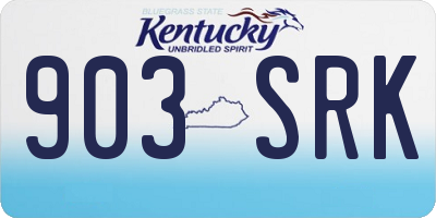 KY license plate 903SRK