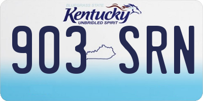 KY license plate 903SRN