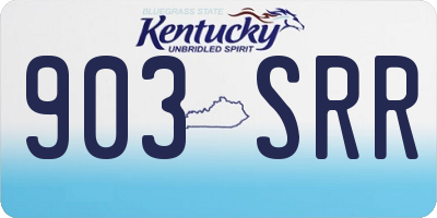 KY license plate 903SRR