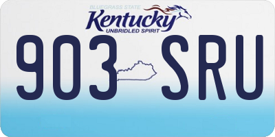 KY license plate 903SRU