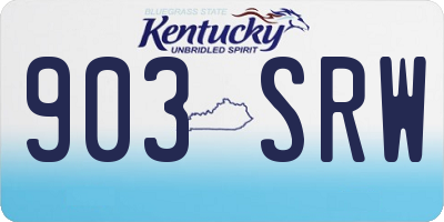 KY license plate 903SRW