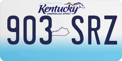 KY license plate 903SRZ