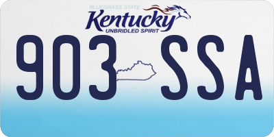 KY license plate 903SSA