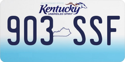 KY license plate 903SSF