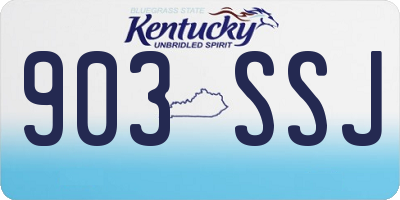 KY license plate 903SSJ