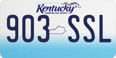 KY license plate 903SSL