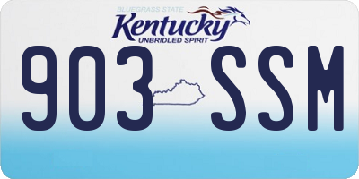 KY license plate 903SSM