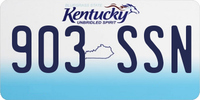KY license plate 903SSN