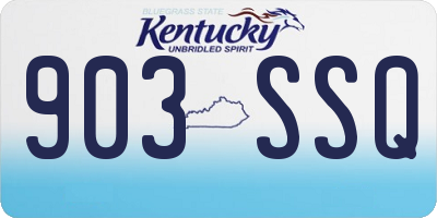 KY license plate 903SSQ