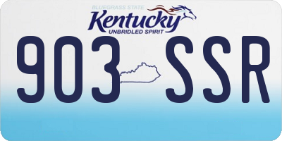 KY license plate 903SSR