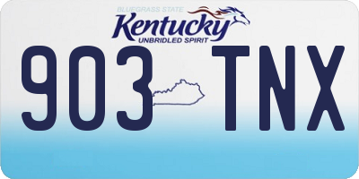 KY license plate 903TNX
