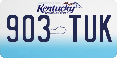 KY license plate 903TUK