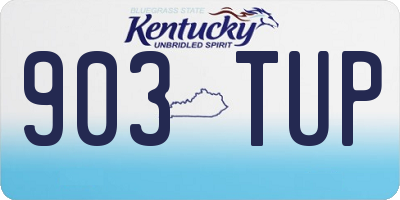 KY license plate 903TUP