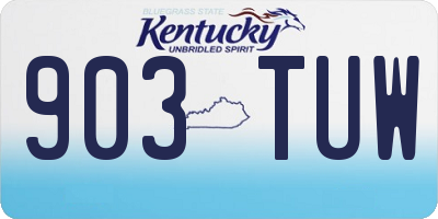 KY license plate 903TUW