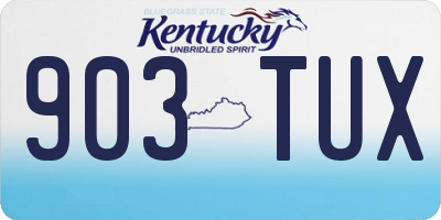 KY license plate 903TUX