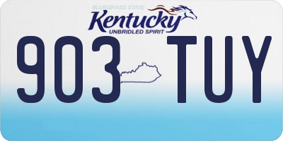 KY license plate 903TUY