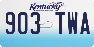 KY license plate 903TWA