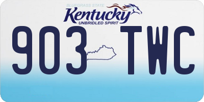 KY license plate 903TWC