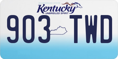 KY license plate 903TWD